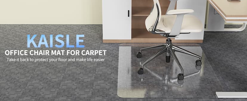 Office Chair Mat for Carpet, 32x48 Heavy Duty Clear Plastic Rolling Chair Mat for Carpet Floor, Under Computer Desk Chair Floor Mats Protector Carpeted Floors