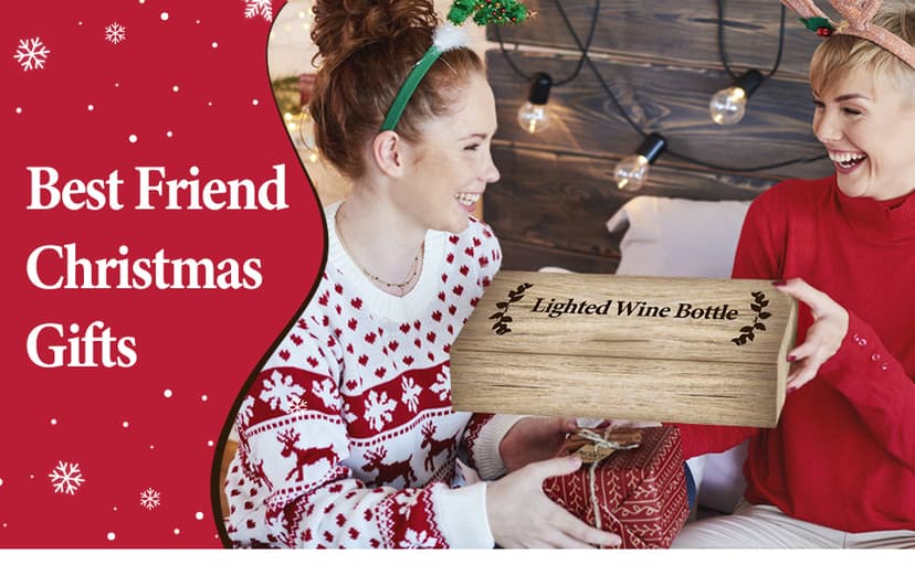 Christmas Gifts for Women - Best Friends Gifts 2025 - Wine Bottle Lights with Cork - Light Up Lamp Decor for Home Decorations - Birthday Friendship Unique Gift for Womens Men Sister Girls Boys Adults