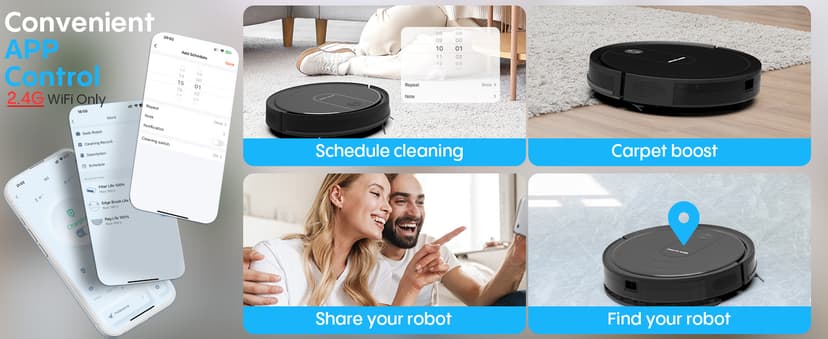 Bagotte Robot Vacuum and Mop Combo,5000Pa Robotic Vacuum with Schedule,4 in 1 Robotic Vacuum Cleaner, Quiet Slim,Self-Charging,Wi-Fi/Voice/App,Perfect for Pet/Hard Floors,/Carpet