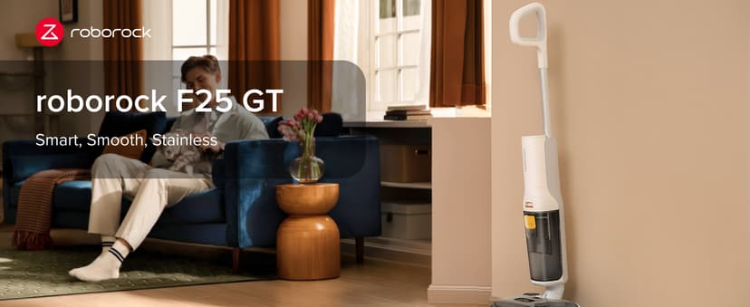 roborock F25 GT Vacuum Mop All in One, Wet Dry Vacuum Cleaner Cordless, 20000Pa Floor Cleaner Machine for Tile Hardwood Wood Vinyl Floor, Edge to Edge Self Cleaning Electric Mop with 180° Lie-Flat