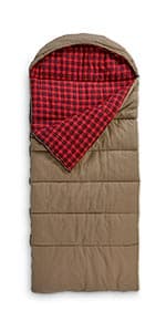 Guide Gear Canvas Hunter Sleeping Bag 0-Degree Fleece Lined Hooded for Adults Warm Winter Cold Weather Lightweight Portable for Camping, Backpacking, Hiking, Outdoors