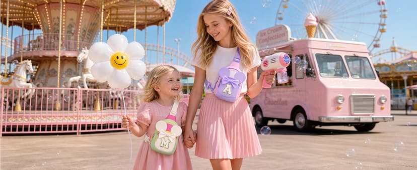 2 3 4 5 6 7 Year Old Girl Birthday Gift, Initial Crossbody Bag, Girls Kids Birthday Gifts, Sling Bag for Kid, Toddler Purse Anoup Birthday Gift for Daughter Monogram Crossbody Sling Bag Purse Pink J B0H5154T3Q