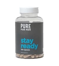Pure for Men Pure for Men Original Vegan Cleanliness Stay Ready Fiber Supplement | Helps Promote Digestive Regularity | Psyllium Husk, Aloe Vera, Chia Seeds, Flaxseeds | Proprietary Formula | 120 Vegan Capsules