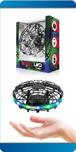 Force1 Scoot Pro Hand Operated Drone for Kids or Adults- Induction Hands Free Motion Sensors Mini Drones with Bright LED Projection, 360 Flips, Easy Indoor Small UFO Flying Orb Ball Drone Toy for Boys Girls