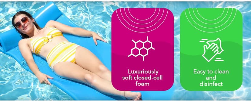 TRC Recreation Foam Swimming Pool Float, Floating Water Lounger, Splash 1.25”