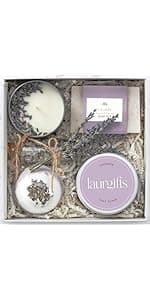 Sweet Coconut Spa Gift Set for Women – Relaxation Gift Basket with Candle, Soap, Salt Scrub & Shower Steamers – Birthday, Thank You, Bridal Shower & Self Care for Mom, Wife, Sister, Friend