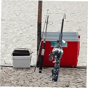 VBQFDPH Mini Fishing Rod and Pocket Fishing Rod & Reel Combo - Collapsible Telescopic Ultra-Compact Foldable Design, 6x5.5x1.62 Inch Portable Outdoor Gear for Travel, Hiking, Backpacking