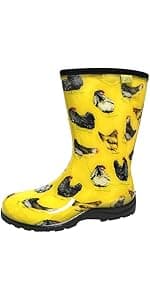 Kprm Ankle Rain Boots for Women Waterproof, Short Womens Rubber Chelsea Rainboots, Garden Shoes for Mud Barn Gardening Yard Farm Work