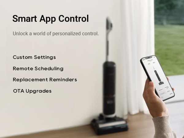 DREAME H14 Pro Wet Dry Vacuum Cleaner, 180° Lie-Flat Vacuum Mop, 140°F Washing and Fast Hot Air Drying, Powerful 18kPa Suction Floor Cleaner Machine, Easy GlideWheel Movement, Smart App Control