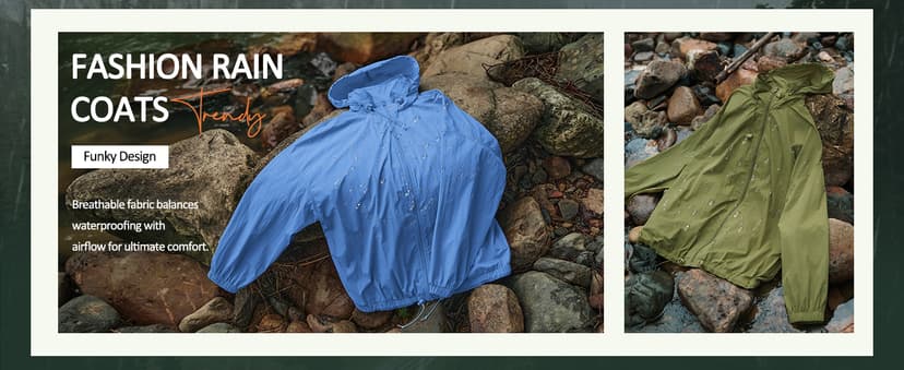 Yousify Womens Waterproof Rain Jackets Lightweight Zip Up Raincoat Outdoor Hiking Hooded Windbreaker with Pocket