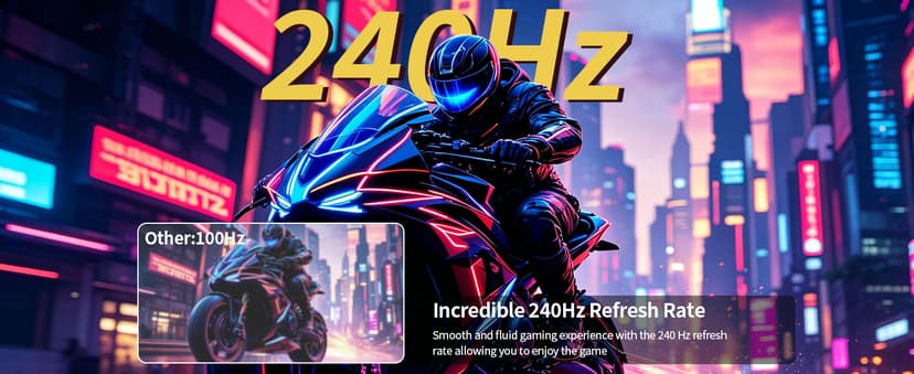 ZZA 25" Curved Gaming Monitor, 240Hz|144Hz FHD(1920 * 1080P) VA Screen Computer Monitor, Supports Freesync, 120% sRGB, Blue Light Filter,AMD Freesync, Wall Mountable Installs(HDMI 1.4/DP 1.2)