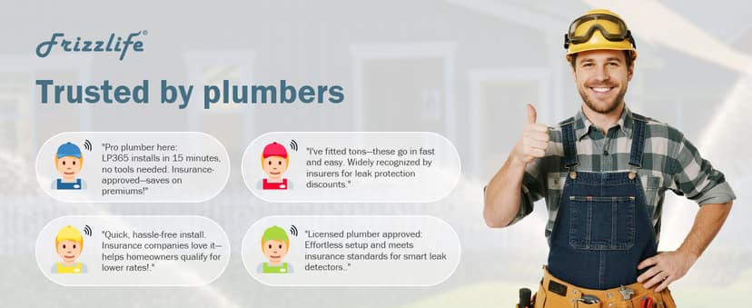 Frizzlife LP365 Smart Water Monitor and Automatic Shutoff - 0.01GPM Ultrasonic Micro Leak Detection, APP Wi-Fi Remote Control, Real-Time Flow/Temp Monitoring, 24/7 Water Usage Reports, 3/4" and 1"