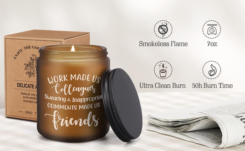 Coworker Leaving Gifts for Women Men - Funny Farewell Candle Gift for Colleagues Friends Going Away Birthday Christmas Office Goodbye Present for Work Bestie Boss Female Male