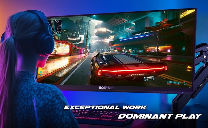 New! Sceptre 34-inch Prime Monitor 3440 x 1440 up to 115Hz 103% sRGB DisplayPort HDMI Build-in Speakers, Machine Black 2026 (E345W Series)
