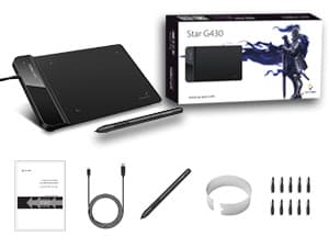 Drawing Tablet XPPen G430S OSU, Graphic Drawing Tablet with 8192 Levels Pressure Battery-Free Stylus, 4 x 3 inch Ultrathin, for OSU Game, Online Teaching Compatible with Window/Mac Black