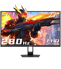 KTC 27 Inch 280Hz 240Hz Gaming Monitor, FHD 1080P PC Computer Monitor, Fast VA Panel, 1ms GTG, FreeSync G-Sync Compatible, HDR Support, 126% sRGB, HDMI and Displayport Inputs, H27E22P