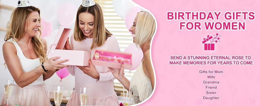 Beferr Gifts for Women Mom Galaxy Rose Glass Crystal Flowers with Heart-Shaped Base Eternal Roses Forever Flowers Mother's Birthday Gifts for Grandma Daughters Wife Sister Kids