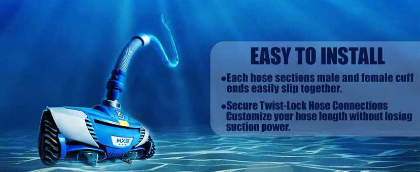 Pool Cleaner Hose for Zodiac MX6 MX8 Twist Lock Pool Vacuum Hose Replacement Parts 39 Inch R0527700 MX6 MX8(6pack)