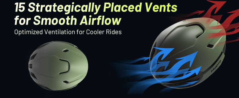 Favoto Adult Bike Helmet for Men & Women, Lightweight Cycling Helmet with Adjustable Fit, Sleek Streamlined Design, Road Commuter & Mountain Riding