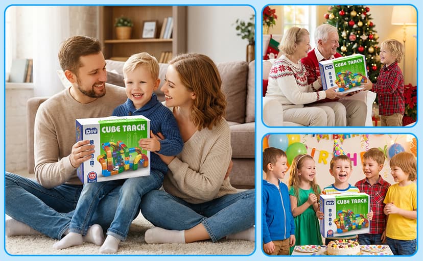 Electric Train Set for Kids, 81 Pcs Building Toy Train Track Gravity-Defying 3D Embedded Layouts & Motorized Car,STEM Gifts for Boys and Girls Ages 4-6 5-7 6-8