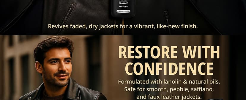 Eagle Leather Jacket Conditioner- Leather Lotion with Cloth for Boots, Jackets, Purses, Handbags & Bags – Lanolin & Natural Oils to Clean, Condition, Restore & Protect All Leather Colors