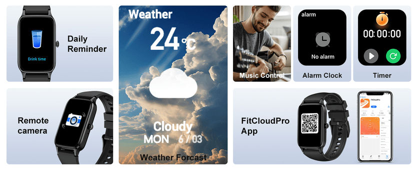 Smart Watch for Men Women, 1.57" Smartwatch (Answer/Make Call) , Fitness Tracker with 110+ Sport Modes, Heart Rate/Sleep Monitor, IP68 Waterproof, Bluetooth Calls, Smartwatches for Android iOS Black