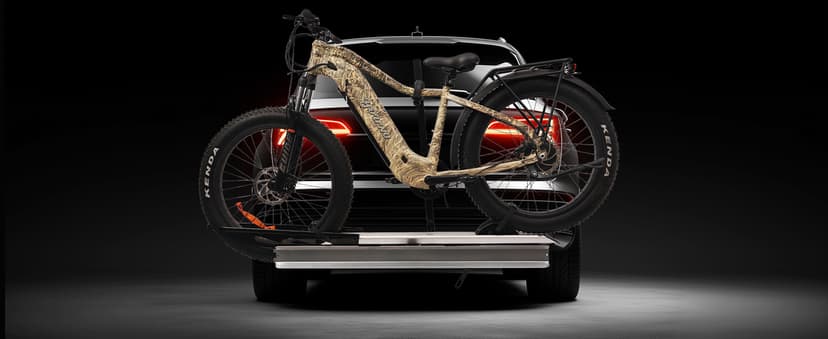 Hitch Mount Single Bike Rack with Ramp for Electric Bike, 100 lbs. Capacity Bike Carrier for Truck, Trailer, RV, SUV