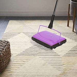 Yocada Carpet Sweeper Cleaner for Home Office Low&Undercoat Carpets Rugs Pet Hair Dust Scraps Paper Small Rubbish Cleaning with a Brush