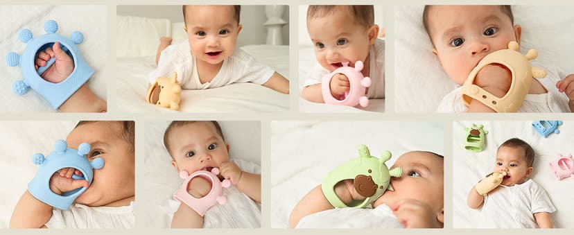 Momcozy Baby Teether Toys | Baby Teething Toys | Baby Teething Relief | Food Grade Silicone Teether Baby Toys | Baby Teether 0-6 Months | Teething Toy 6-12 Months | Baby Essential | Yellow