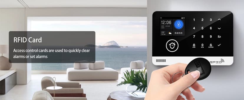 Home Alarm System with Camera, 23 Pieces Wireless WiFi/GSM SMS Home Security System with Motion Detector, 120dB Alarm Siren, Remote Control, Doorbell Button and SOS Button for Villa,Warehouse