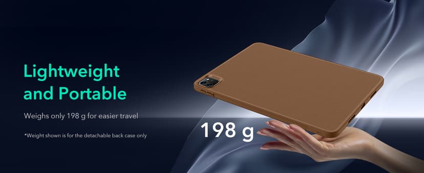 ESR for iPad Pro 12.9 Case (6th/5th Generation, 2022/2021), Removable Magnetic Cover, Adjustable Portrait/Landscape Stand with Raised Display View, 9 Standing Angles, Shift Series, Brown