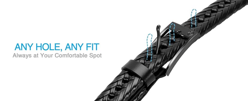 CHAOREN Leather Braided Belts for Men 2 Pack - 1 1/8" Leather Belts in Package Box - Versatile Style Solution