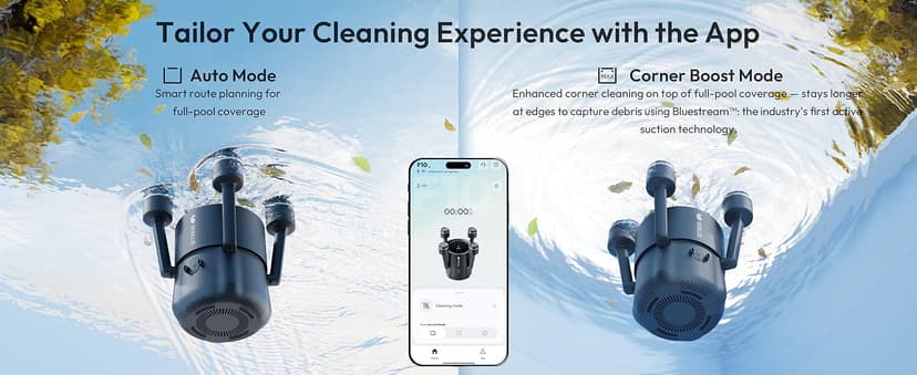 (2026 Upgrade) BUBLUE BuVortex V5 Pool Skimmer Robot,Pool Surface Skimmer Robot with App Control,5L Filter,Dual Cleaning Modes,AI Navigation,Ideal for In-Ground & Above-Ground Pools,Dark Gray