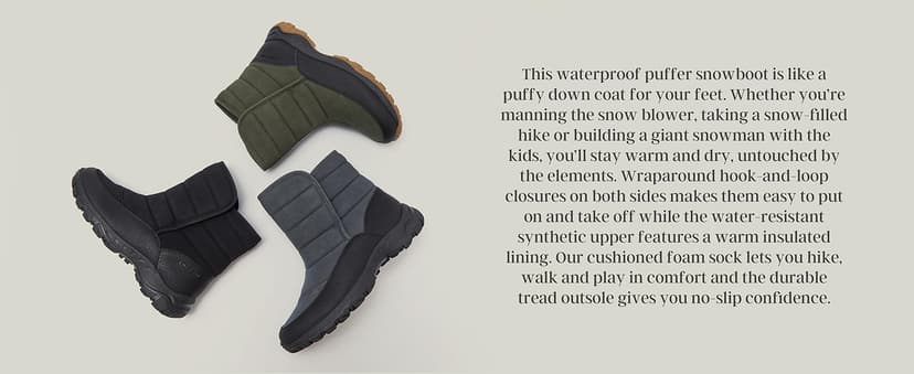 Lands' End Expedition Insulated Winter Boots for Men, Lace Up or Slip On Waterproof Mens Snow Boots, Medium or Wide Width Men's Shoes Size 8 to 13, Black, Brown, Green or Grey