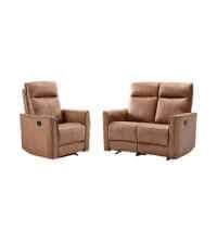 CANMOV Swivel Rocker Recliner, Glider Rocking Chair, Nursing Chairs Swivel Glider Recliners with Soft Backrest, Leathaire Manual Reclining Sofa for Living Room Bedroom Apartment, Brown