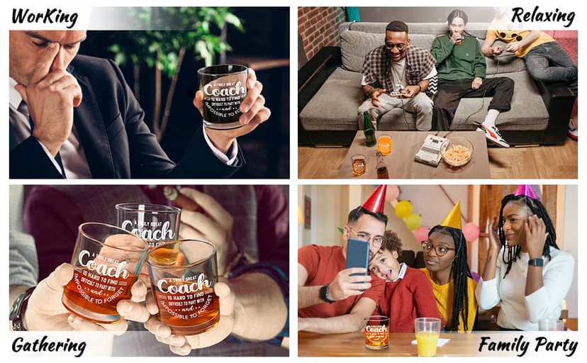 Futtumy Great Coach Whiskey Glass, Coach Gifts for Men, Basketball Coach Gifts, Baseball Soccer Softball Volleyball Gift for Graduation Competition Christmas Birthday