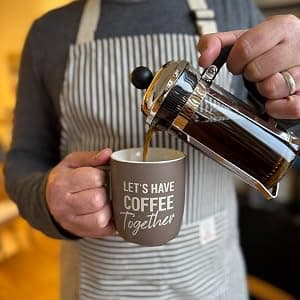Engagement Wedding Gifts for Couple, Bride & Groom, Newlywed, Bridal Shower, His and Hers, Mr and Mrs, Christmas, Valentine's Triple Gifffted Lets Have Coffee Together Mug Set For Couples, 13oz Ceramic B0DP5GFK31