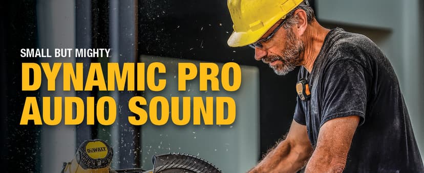 DEWALT Wearable Bluetooth Speaker (Updated Version), Clip-On Wireless Jobsite Pro Water-Resistant Portable Speaker (Non-Magnetic), Built-in Mic for Hands-Free Music/Calls, Bluetooth Speaker (Yellow)