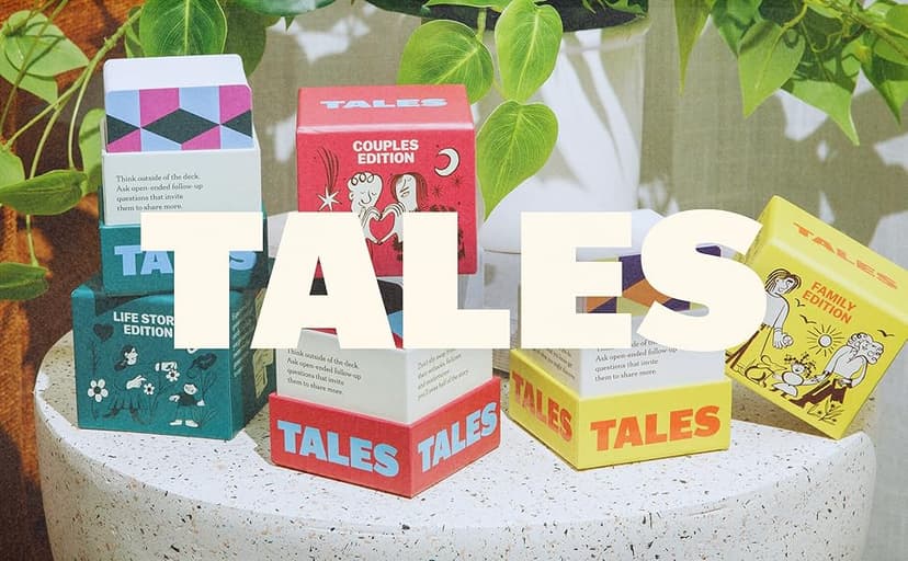 TALES 150 Conversation Cards, Family Edition, Perfect for Family Games for Adults, Teens, and Kids, Family Dinners, Game Nights, Gifts, Holidays, and Gatherings, Prompts for Meaningful Connections