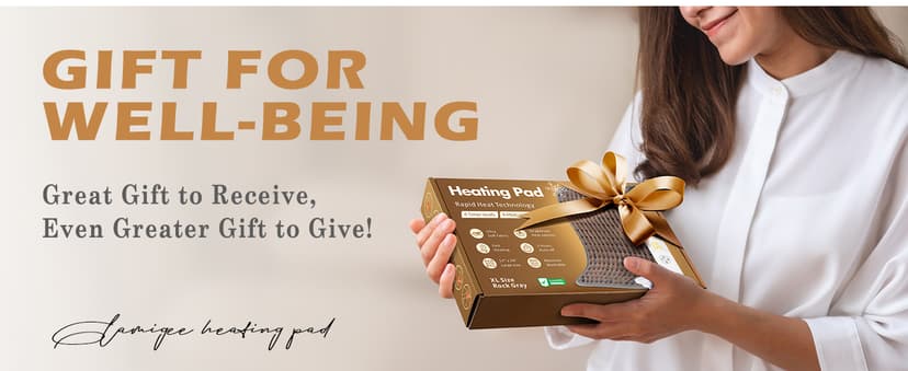 Heating Pad for Back, Neck, Shoulder Pain & Cramps Relief, Electric Heating Pad with 6 Heat Settings, Auto-Off, Moist Dry Heat Options, Fathers Day for Dad Husband, Mens Gifts for Dad Husband Him