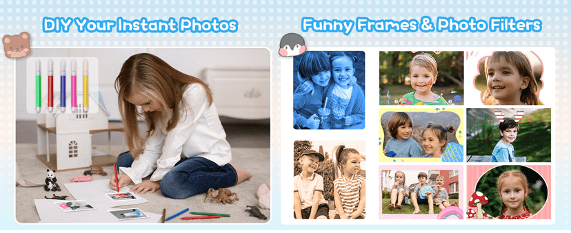 Kids Camera Instant Print, Christmas Birthday Gifts for Girl Boys 3-12 Years Old, FHD Selfie Digital Video Cameras Toddler 3 Rolls Print Paper & 32G Card (Blue) B0CSYC751H