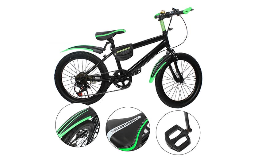 20 Inch Mountain Bike for Kids, Double Brake Bicycle High Carbon Steel Kids' Bicycles for Boys Girls Ages 8-12 Year Old