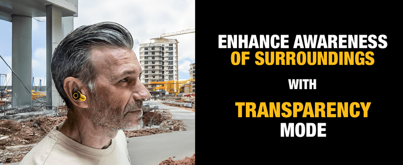 DEWALT Heavy Duty Bluetooth Jobsite Pro X2 ANC True Wireless Earbuds, Active Noise Cancelling Work Earbuds, Turn Dial Controls, 10Hr Runtime (40+ w/Case), 4 EQ Modes, IP54