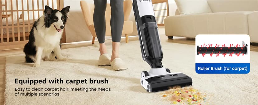 4-in-1 Steam Vacuum Mop Self-Cleaning Wet Dry Vacuum for Hardwood Floors Carpets 212°F High-Temperature Steam with LED Display