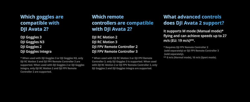 DJI Avata 2 Fly More Combo (3 Batteries), FPV Drones with Camera for Adults 4K, Immersive Experience, One-Push Acrobatics, Built-in Propeller Guard, 155° FOV, Drone Compliant with FAA Remote ID
