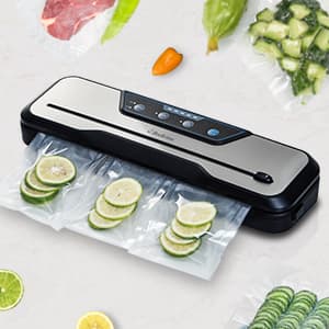 Automatic Food Vacuum Sealer Machine, Beelicious 8-In-1 Food Vacuum Saver with Starter Kits, Pulse Function, Moist & Dry Mode and External VAC for Jars and Containers, Stainless Steel