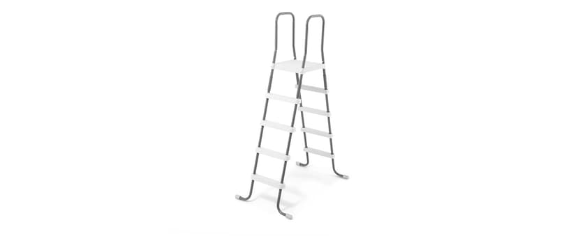 Intex 28067E Steel Frame 52" Pool Entry Step Ladder with Secure Non-Slip Steps for Above Ground Outdoor Swimming Pools, Silver
