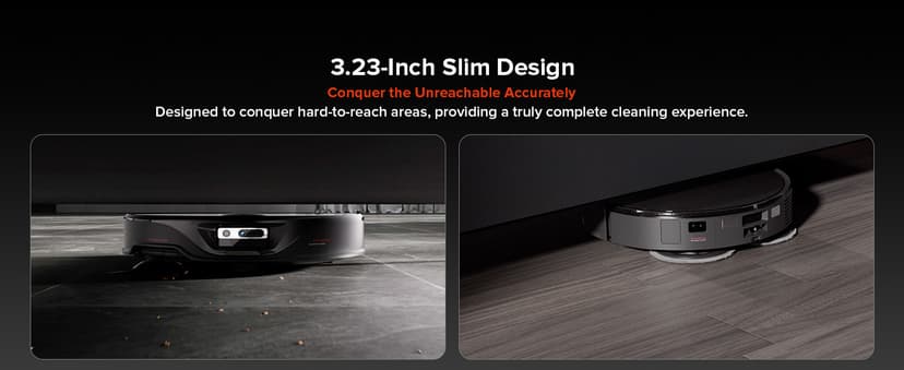 roborock Qrevo Slim Robot Vacuum and Mop Combo, 8.2cm Ultra-Slim, 3D Sensing Tech, Advanced Obstacle Recognition, 11,000Pa Suction, FlexiArm Side Brush & Mop, Auto Mop Washing & Drying, Self-Emptying