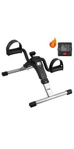 Mini Exercise Bike, AGM Under Desk Bike Pedal Exerciser Foot Cycle Arm & Leg Pedal Exerciser with LCD Screen Displays