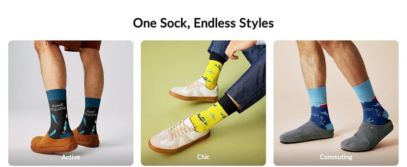 Jeasona Mens Funny Fun Crazy Funky Dress Crew Socks Gifts for Men Dad Grandpa